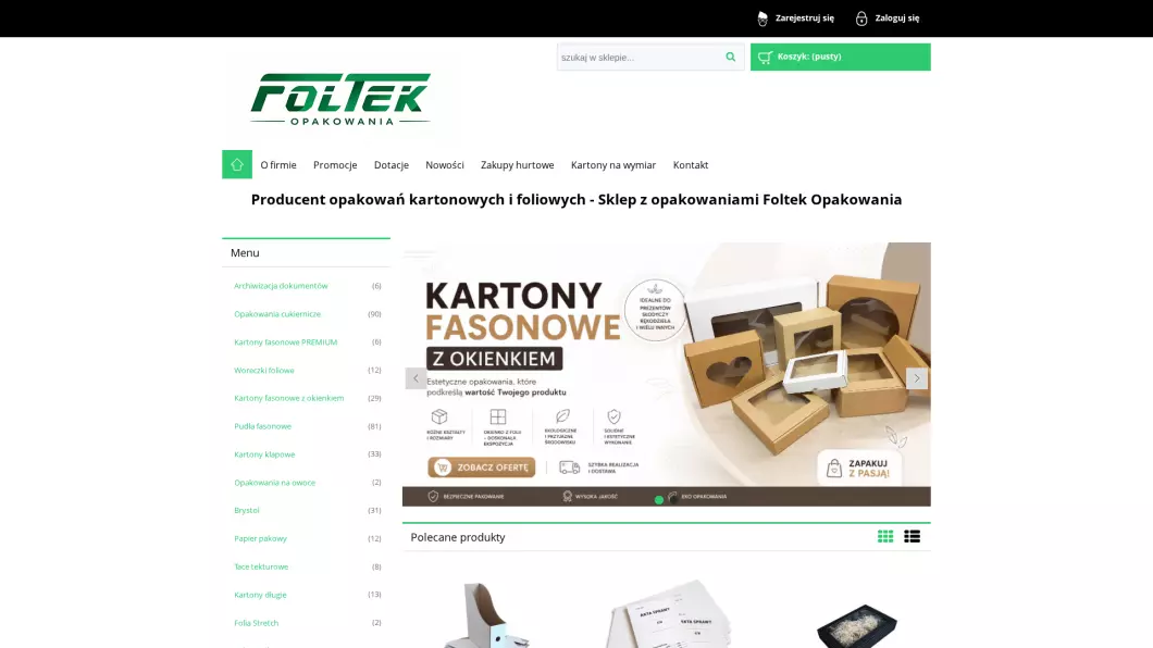 Producent opakowań kartonowychFoltek Opakowania