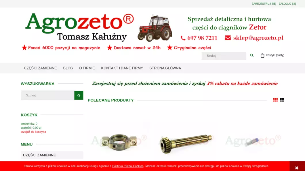 Części do ciągników Zetor Agrozeto